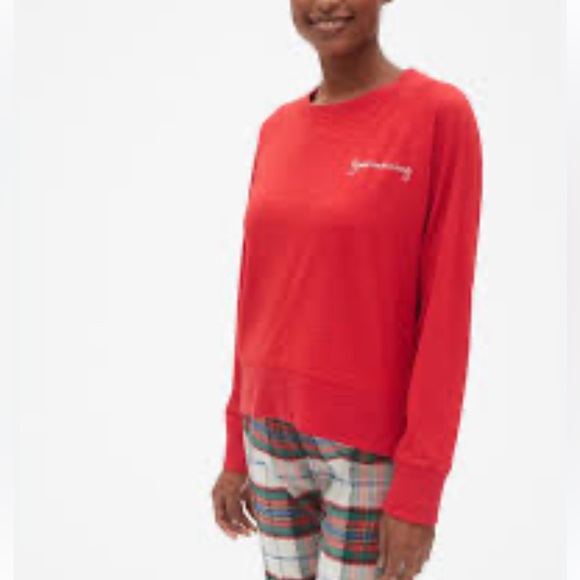 GAP Tops - Gap Love pullover raglan sleeve sweatshirt Good Morning size M